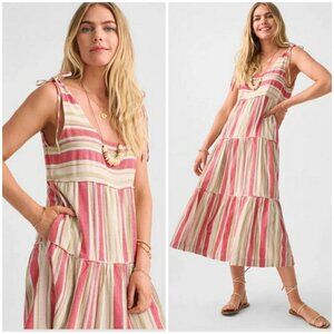 💕FAHERTY💕 Lanai Dress ~ 100% Organic Cotton Sol Stripe XL NWT